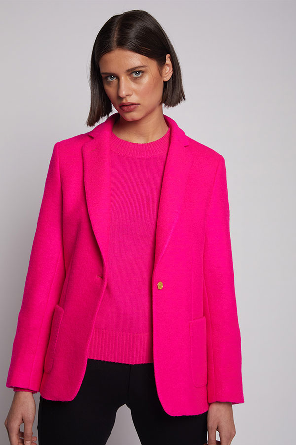 HARLOW PINK NEON WOOL BLEND JACKET