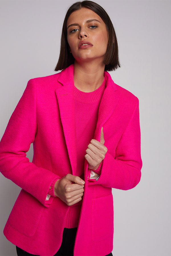 HARLOW PINK NEON WOOL BLEND JACKET