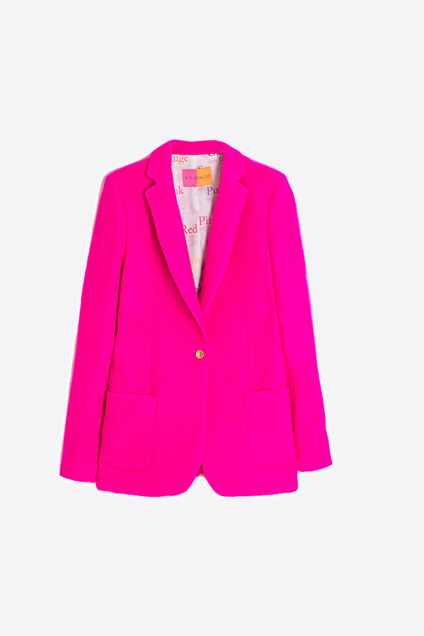 HARLOW PINK NEON WOOL BLEND JACKET