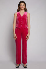 CARLA PINK VELVET TROUSERS