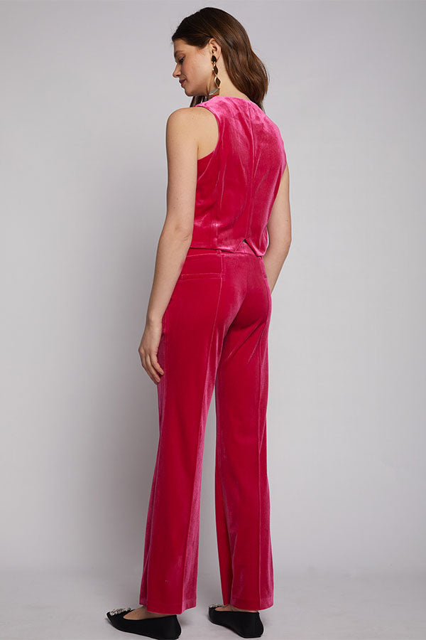 CARLA PINK VELVET TROUSERS