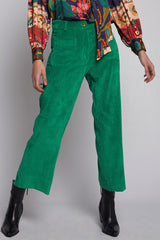 DORIN GREEN CORDUROY TROUSERS