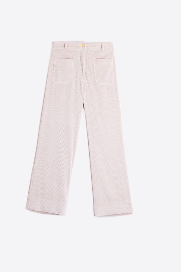 DORIN ECRU CORDUROY TROUSERS