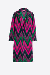 YANA ITALIAN WOOL BLEND ZIGZAG COAT