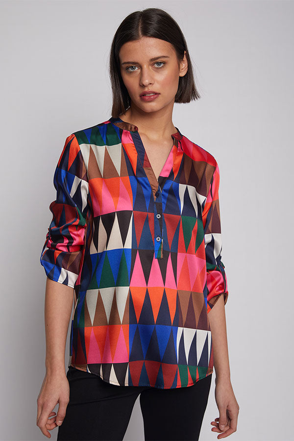 FRANCINA ZIGZAG PRINT SHIRT