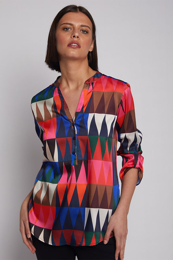 FRANCINA ZIGZAG PRINT SHIRT