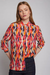 IRINA ORANGE PINK IKAT SHIRT