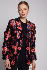 SOPHIA FRINGES NEON JACQUARD JACKET