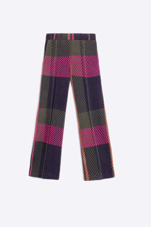 CAROLE KNIT CHECK TROUSERS