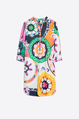 DANI SUZANI LARGE FLORAL PRINT COTTON DRESS