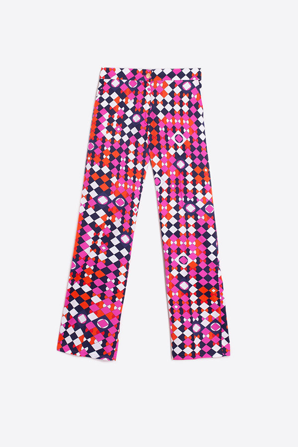 TIFFANY PINK NAVY GEOMETRIC TROUSER