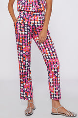 TIFFANY PINK NAVY GEOMETRIC TROUSER