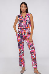 TIFFANY PINK NAVY GEOMETRIC TROUSER