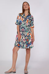 HESTER MULTICOLOUR IKAT COTTON DRESS