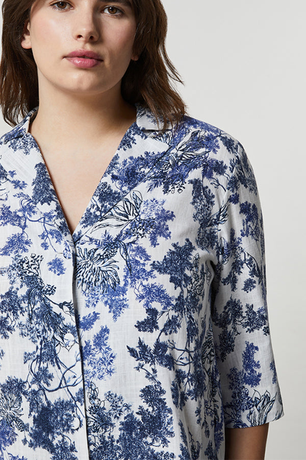 ZEFIR TOILE DE JOUY LINEN VISCOSE SHIRT