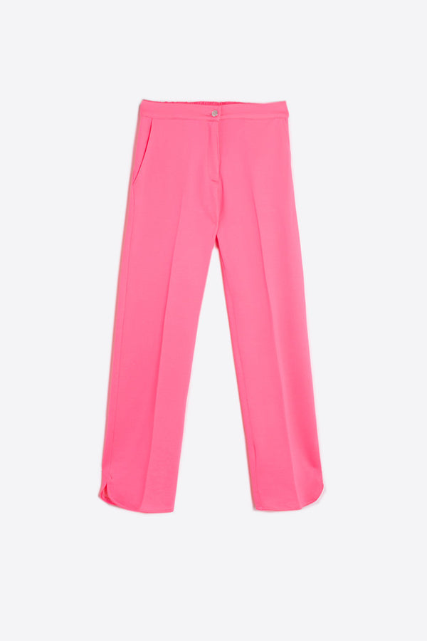 ORNELLA FLUOR PINK KNIT TROUSER