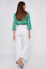 NOA WHITE HIGH WAIST WIDE LEG JEANS