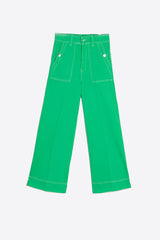 NOA BRIGHT GREEN HIGH WAIST WIDE LEG JEANS