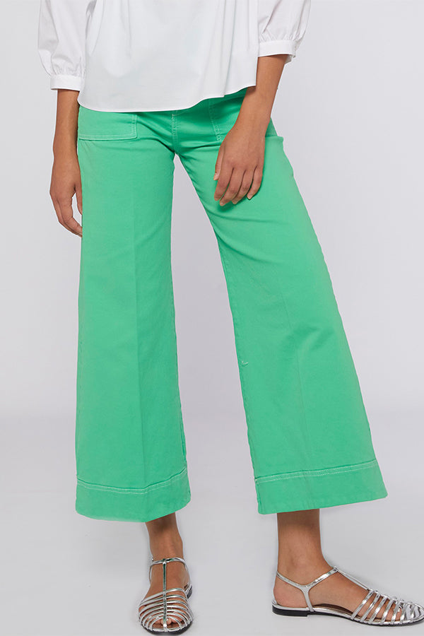 NOA BRIGHT GREEN HIGH WAIST WIDE LEG JEANS