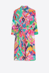 ADRIANA ACUARELA IKAT VOILE DRESS