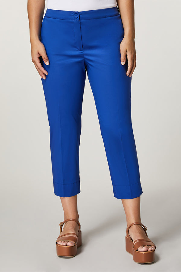 ARTELLO BLUE COTTON POPLIN TROUSERS