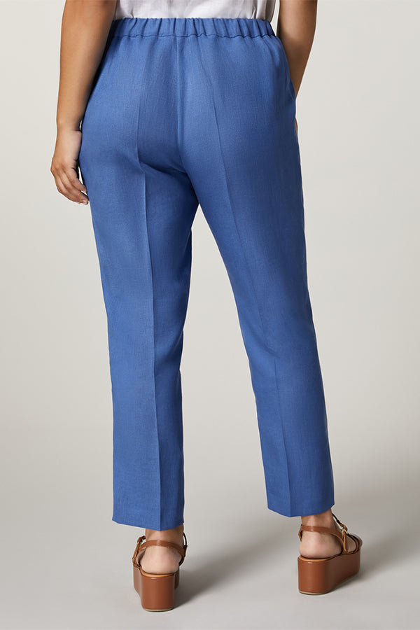 DENIS BLUE LINEN TROUSERS