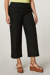 FLORES BLACK COTTON GABARDINE TROUSERS