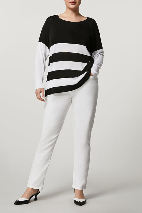 MAREMMA WHITE COTTON SLIM TROUSERS