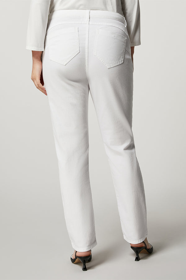 MAREMMA WHITE COTTON SLIM TROUSERS