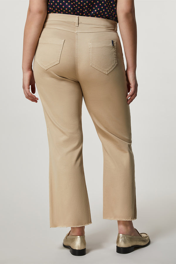 VELETTA BEIGE CAVALRY TWILL COTTON TROUSERS