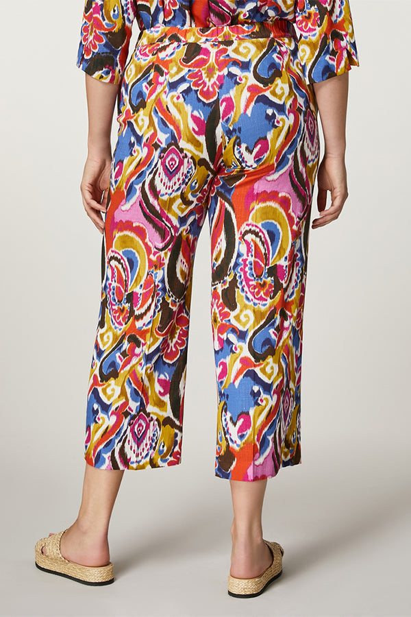 CONDOR IKAT VISCOSE LINEN TROUSERS