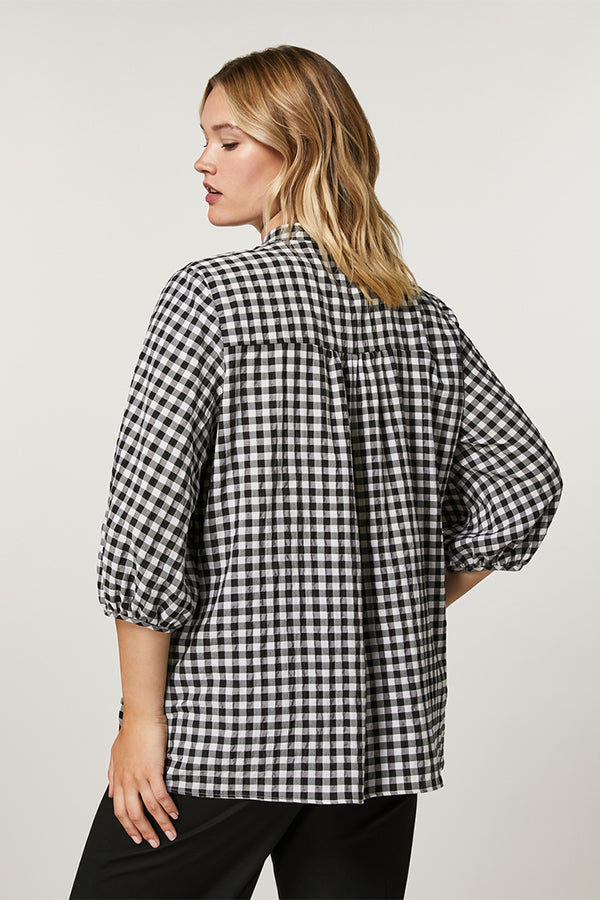 PIOGGIA VICHY SEERSUCKER TUNIC