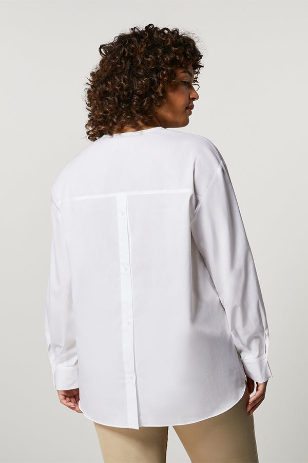 TEDESCO WHITE COTTON POPLIN TUNIC