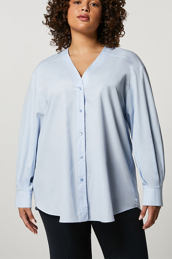 TEDESCO BLUE COTTON POPLIN TUNIC