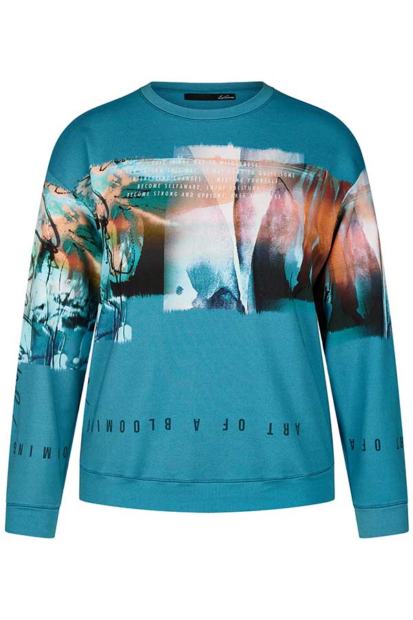 TEAL GRAPHIC PRINT T-SHIRT