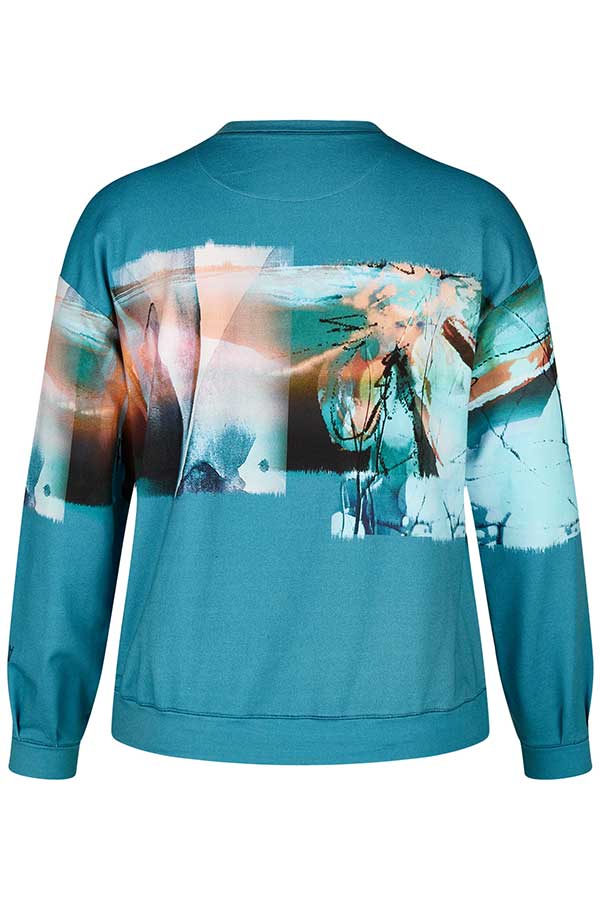 TEAL GRAPHIC PRINT T-SHIRT