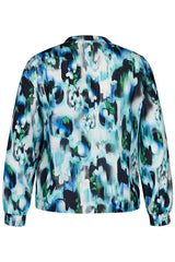 TURQUOISE ABSTRACT PRINT BLOUSE