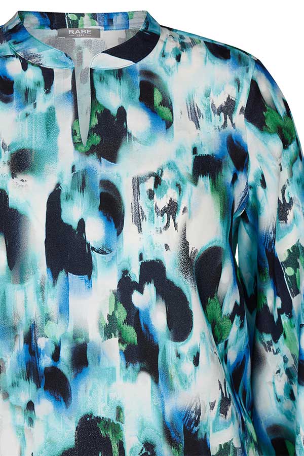 TURQUOISE ABSTRACT PRINT BLOUSE