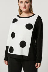 ANGIO BLACK POLKA DOT VISCOSE SWEATER