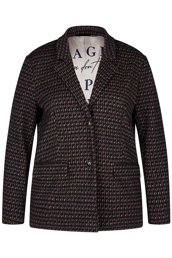 DEEP BLUE TWEED-LIKE BLAZER