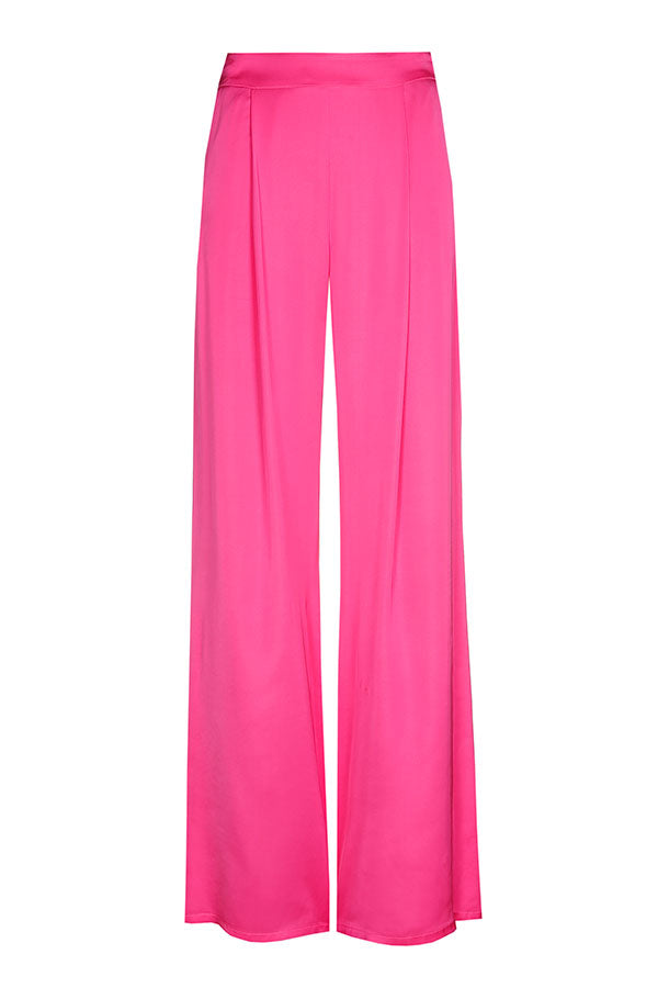 HOT PINK WIDE SHINY TROUSERS