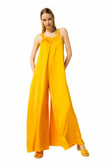 DRESS-LIKE SHINY WIDE JUMPSUIT