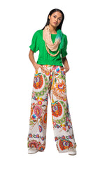 LOOSE FIT GRAPHIC PRINT WIDE TROUSERS