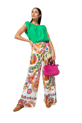 LOOSE FIT GRAPHIC PRINT WIDE TROUSERS