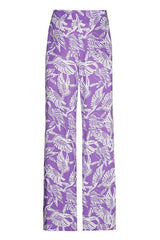 BIRD PRINT LOOSE STRAIGHT TROUSERS