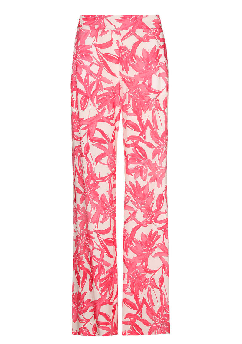 LOOSE FIT FLORAL PRINT STRAIGHT TROUSERS