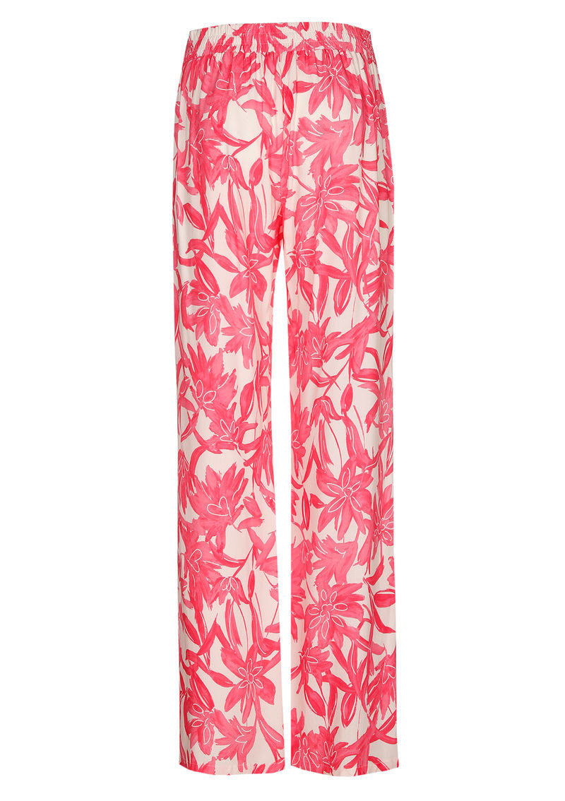 LOOSE FIT FLORAL PRINT STRAIGHT TROUSERS