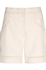 CHALK COTTON HIGH WAIST SHORTS