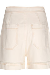 CHALK COTTON HIGH WAIST SHORTS