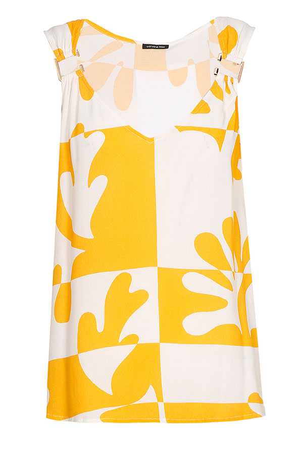 YELLOW PRINT LOOSE TANK TOP